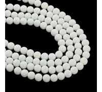 Perles rondes en céramique blanche mate, pour la fabrication de bijoux, bracelets, colliers, accessoires, 4/6/8/10 mm, 8 mm, 48 pièces