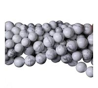 Perles rondes en howlite blanche naturelle de 6 mm pour la fabrication de bijoux (58 à 62 pièces/fil)