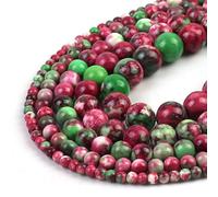 Perles Rondes En Jaspe De Pluie Coloré Bleu Orange,Pierres Naturelles De 4/6/8/10/12mm,Pour Bracelet,15 En Vrac - Type Orange-6mm 61pcs Beads