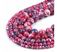 Perles Rondes En Jaspe De Pluie Coloré Bleu Orange,Pierres Naturelles De 4/6/8/10/12mm,Pour Bracelet,15 En Vrac - Type Clair-12mm 30pcs Beads