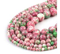 Perles Rondes En Jaspe De Pluie Coloré Bleu Orange,Pierres Naturelles De 4/6/8/10/12mm,Pour Bracelet,15 En Vrac - Type Multi-4mm 91pcs Beads