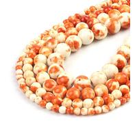 Perles Rondes En Jaspe De Pluie Coloré Bleu Orange,Pierres Naturelles De 4/6/8/10/12mm,Pour Bracelet,15 En Vrac - Type Rouge-10mm 36pcs Beads