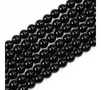Perles rondes en obsidienne noire naturelle de 4 mm pour la fabrication de bijoux - Petites perles en cristal pour bracelets (fil de 38,1 cm)