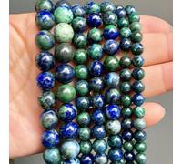Perles rondes en pierre azurite lazuli malachite pour la fabrication de bijoux, accessoires de bracelet à faire soi-même, fil de 6, 8, 10 mm à 6 mm, environ 61 pièces - 6 mm environ 61 pièces
