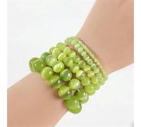 Perles rondes en pierre de lune rose et blanche, œil de chat, opale lisse, pour la fabrication de bijoux, bracelets, colliers, couleurs mélangées, 4 mm, 91 pièces, vert clair, 6 mm, 61 pièces