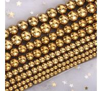 Perles Rondes En Pierre Hématite Naturelle De 2 À 10mm,Accessoires Pour Fabrication De Bijoux,Bracelets Faits À La Main,15 Pouces - Type Gold Color-4mm About 91pcs