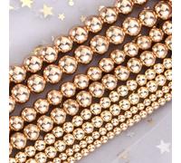 Perles Rondes En Pierre Hématite Naturelle De 2 À 10mm,Accessoires Pour Fabrication De Bijoux,Bracelets Faits À La Main,15 Pouces - Type Kc Gold Color-6mm About 61pcs