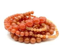 Perles rondes en pierre naturelle, amazonite, œil de tigre, quartz, agate, pour la fabrication de bijoux, bracelets et colliers, aventurine rouge, 8 mm (environ 46 pièces)