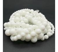 Perles rondes en pierre naturelle, amazonite, œil de tigre, quartz, agate, pour la fabrication de bijoux, bracelets et colliers, verre blanc, 6 mm (environ 60 pièces), 4, 6, 8 et 10 mm