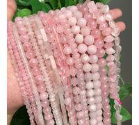 Perles rondes en pierre naturelle, cristal de Quartz Rose, pour la fabrication de bijoux, Bracelet, accessoires 15 ''4 6 8 10 12mm Séparateur