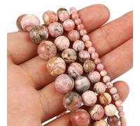 Perles rondes en pierre naturelle Rhodochrosite argentine de haute qualité, 4-10mm, amples, pour la fabrication de bijoux, Bracelets à breloques, 7.5 pouces Rhodochrosite
