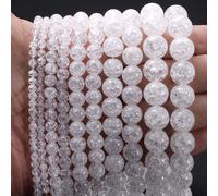 Perles Rondes En Pierre Rouge Naturelle Pour Bijoux,Turquoise,Agate,Collier,Artisanat,Fait À La Main - Type Cracked Crystal-6mm Approx 61 Beads