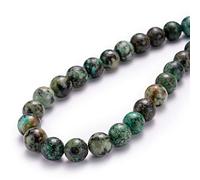 Perles rondes en pierre turquoise africaine naturelle pour la fabrication de bijoux, 10 mm, 38 pièces