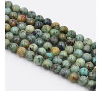 Perles rondes en pierre turquoise d'Afrique sur fil de 6 mm pour la fabrication de bijoux
