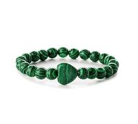 Perles Rondes en Pierres précieuses Naturelles Extensibles, Perles en Pierre en Forme de cœur, Bijoux Porte-Bonheur en Agate de 8 mm