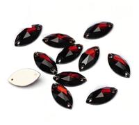 Perles rondes en pierres précieuses naturelles, perles en verre à dos plat Navette, strass à coudre sur pierres et cristaux for travaux manuels, VM 6 x 12 mm, 144 pièces(Smoked Topaz,7x15mm 30Pcs)
