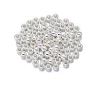 Perles Rondes en Plastique, Perles d'espacement en Vrac for la Fabrication de Bijoux, Grandes Perles à Gros Trous, Bracelets et Colliers à Faire soi-même(Silver_14mm x 20pcs)