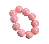 Perles rondes en porcelaine brillantes en céramique, 8 mm, 10 mm, 12 mm, for la fabrication de bijoux et de bracelets.(Pink,8mm 30pcs)