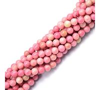 Perles rondes en rhodochrosite naturelle d'Argentine de 6 mm, 38,1 cm