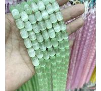 Perles rondes en sélénite naturelle colorée 8x12 mm, pierre œil de chat, pierre de gypse, perles d'espacement pour la création de bijoux et bracelets DIY - Pierre de gypse_k-8x12mm, 32 grains