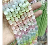 Perles rondes en sélénite naturelle colorée 8x12 mm, pierre œil de chat, pierre de gypse, perles d'espacement pour la création de bijoux et bracelets DIY - Pierre de gypse_j-8x12mm, 32 grains