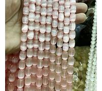 Perles rondes en sélénite naturelle colorée 8x12 mm, pierre œil de chat, pierre de gypse, perles d'espacement pour la création de bijoux et bracelets DIY - Pierre de gypse_f-8x12mm, 32 grains