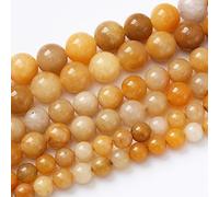 Perles rondes en topaze naturelle de 10 mm pour la fabrication de bijoux - 38,1 cm