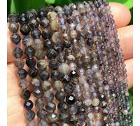 Perles rondes en tourmaline colorée à facettes, perles d'espacement lâches pour la fabrication de bijoux, accessoires de bracelet DIY, 15 pouces, 2, 3, 4 mm, cordiérite, 4 mm (environ 91 pièces)