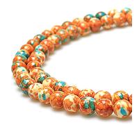 Perles rondes et lisses 5A en forme de fleur de pluie pour la fabrication de bijoux - 38,1 cm (8 mm, gris orange)