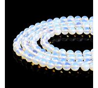 Perles rondes et opales en pierre naturelle pour la confection de bijoux Ruilong, blanc, 8 mm