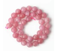 Perles Rondes Lisses en Jade Vert Birman AA 6/8/10/12 mm pour la Fabrication de Bijoux et de Bracelets, 38 cm, Nouveau Jade Rose, 10 mm, Environ 36 pièces