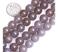Perles rondes naturelles pour la fabrication de bijoux, Pierre, Gray Agate, 12mm