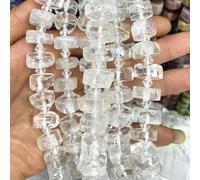 Perles Rondes Plates en Agate et Quartz Rose, Pierre précieuse Naturelle, pour la Fabrication de Bijoux, DIY, Cristal Blanc, 14-15 mm