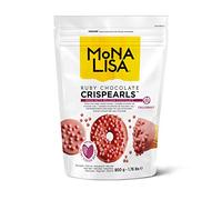 Perles roses au chocolat Ruby - Crispearls - Coeur biscuit croustillant - Parfait pour décorer les desserts et les pâtisseries