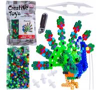Perles thermocollantes 3D Paon - Set créatif avec 485 perles, créations DIY pour les enfants à partir de 6 ans