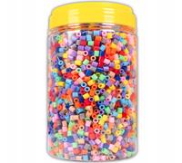 Perles thermocollantes - 5000 pièces, 10 couleurs, set créatif + pince à épiler, pot pratique