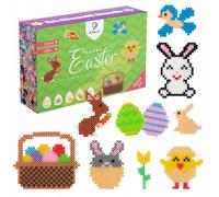 Perles thermocollantes La Manuli - set de Pâques, 4500 pcs, création créative + gabarits et accessoires