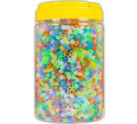 Perles thermocollantes pailletées - 5000 pièces, 6 couleurs, set créatif + pince à épiler, pot pratique