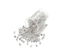 Perles Tubes Pour Bracelet Lot de 1000/1800 perles cylindriques hexagonales en verre de 2 mm en vrac, petites aiguilles for la fabrication de bijoux, bracelets, colliers, DIY(Clear,2mm x 1000Pcs)