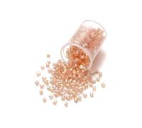 Perles Tubes Pour Bracelet Lot de 1000/1800 perles cylindriques hexagonales en verre de 2 mm en vrac, petites aiguilles for la fabrication de bijoux, bracelets, colliers, DIY(Beige,2mm x 1800Pcs)