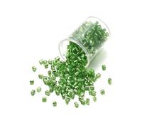 Perles Tubes Pour Bracelet Lot de 1000/1800 perles cylindriques hexagonales en verre de 2 mm en vrac, petites aiguilles for la fabrication de bijoux, bracelets, colliers, DIY(Green,2mm x 1800Pcs)