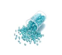 Perles Tubes Pour Bracelet Lot de 1000/1800 perles cylindriques hexagonales en verre de 2 mm en vrac, petites aiguilles for la fabrication de bijoux, bracelets, colliers, DIY(Light Blue,2mm x 1000Pcs)