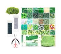 Perles Vertes, Kit De Végétaux En Perles De Verre, Set De Création Artisanale, 5500 Pièces Pour Fabriquer Des Végéta, Kit De Perlage Pour Végéta Grimpante Pour Amateurs Étudiants En Art Professionnels