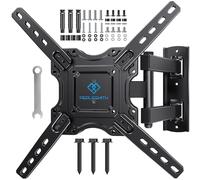 PERLESMITH Support Mural TV 26-60 Pouces Jusqu'à 35KG, Fixation Support TV Mural pour Télévision & Moniteur, Orientable (± 90°) Incline (+ 5°, -15°) et Étend, Max VESA 400x400mm