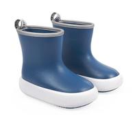 PERLETTI Bottes de Pluie Enfant avec Semelle Èpaissie Antidérapant - Bottines Réfléchissantes Petit Garçon Fille - Galoches Imperméables École Maternelle Garcon Fillette 3 4 5 6 Ans (Bleu, 24/25 EU)