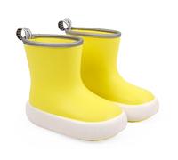 PERLETTI Bottes de Pluie Enfant avec Semelle Èpaissie Antidérapant - Bottines Réfléchissantes Petit Garçon Fille - Galoches Imperméables École Maternelle Garcon Fillette 3 4 5 6 Ans (Jaune, 28/29 EU)