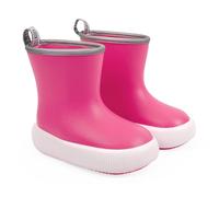 PERLETTI Bottes de Pluie Enfant avec Semelle Èpaissie Antidérapant - Bottines Réfléchissantes Petit Garçon Fille - Galoches Imperméables École Maternelle Garcon Fillette 3 4 5 6 Ans (Rose, 26/27 EU)