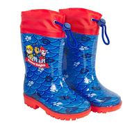 PERLETTI Bottes de Pluie Enfant Pat Patrouille Bleu - Bottines Paw Patrol Petit Garcon Marshall Chase Skye - Chaussures Impérmeable Semelle Antidérapante Protection Neige Boue (Bleu Rouge, 26/27 EU)