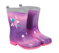 PERLETTI Bottes de Pluie Licorne Coloré avec Étoiles pour Fille - Bottines de Pluie Enfant Résistant Semelle Antidérapante - Chaussures Impérmeables en PVC Détails Réfléchissants (Violet, numeric_22)