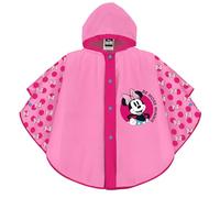 PERLETTI Cape de Pluie Disney Minnie pour Fille - Poncho Pluie Résistant Léger Impérmeable Ecole Maternelle Minni Mouse - Veste Enfant Rose Fuchsia Lilas avec Capuche et Boutons (2-5 Ans, Fuchsia)